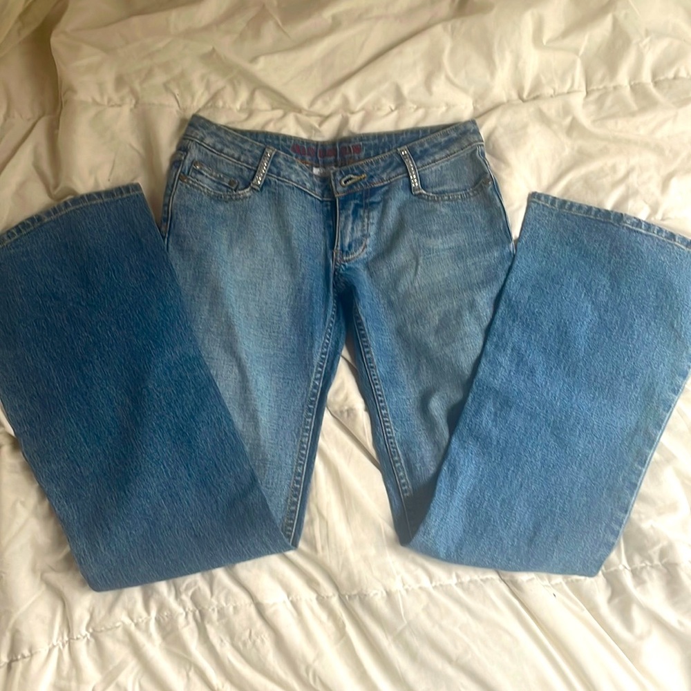 Super low rise crazy daisy jeans!